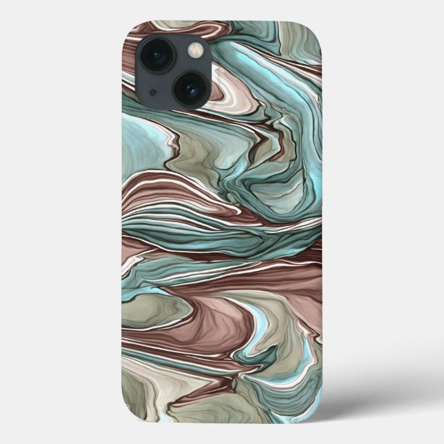 Swirls of Colors Mauve Blue Abstract Phone Case (Back)