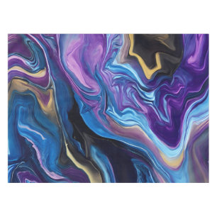 Swirls of Purple Blue Black Wall Plates Tablecloth