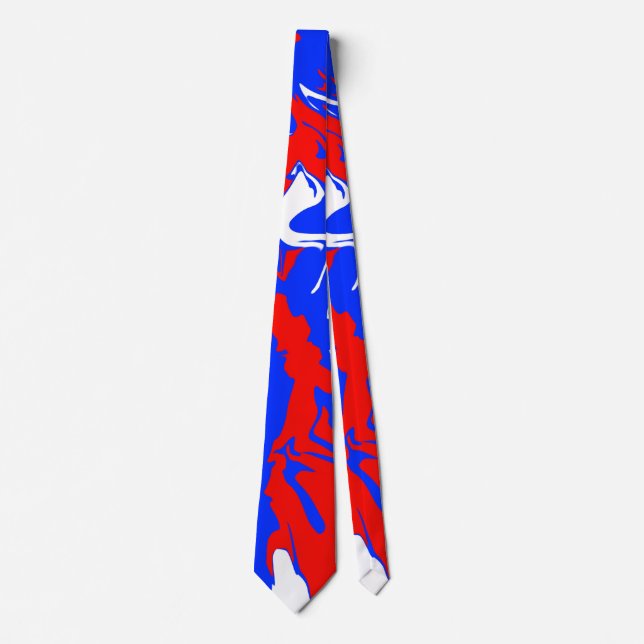 Swirls of Red, White and Blue Tie (Front)
