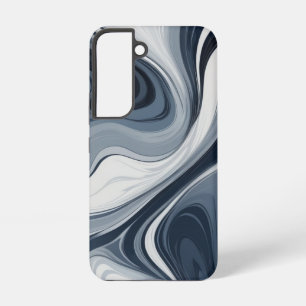 Swirls of white milk in dark blue samsung galaxy case
