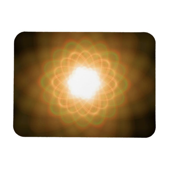 Swirls of Yellow Light on Black Magnet (Horizontal)