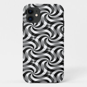 Swirls Pattern Art - black and white iPhone 11 Case