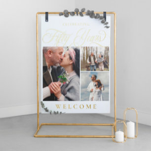 Swirls & Photos 50th Wedding Anniversary Welcome Foil Prints