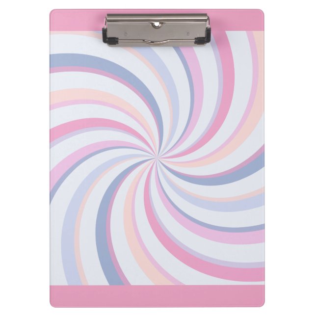 Swirls Pink Blue Peach Clipboard (Front)