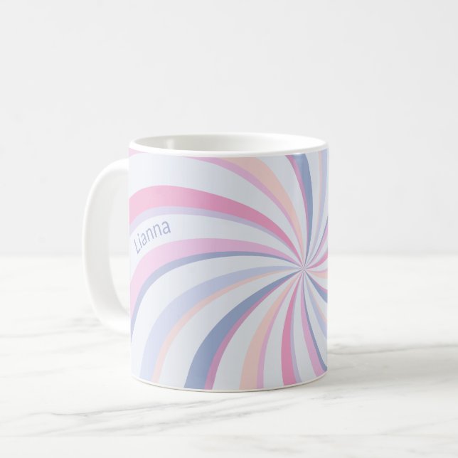 Swirls Pink Blue Peach Coffee Mug (Front Left)