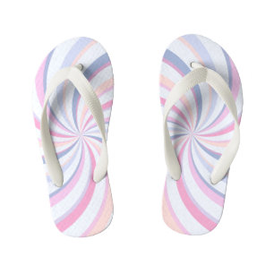 Swirls Pink Blue Peach Kid's Flip Flops