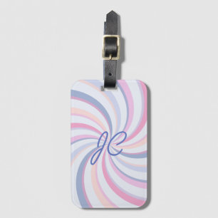 Swirls Pink Blue Peach Luggage Tag