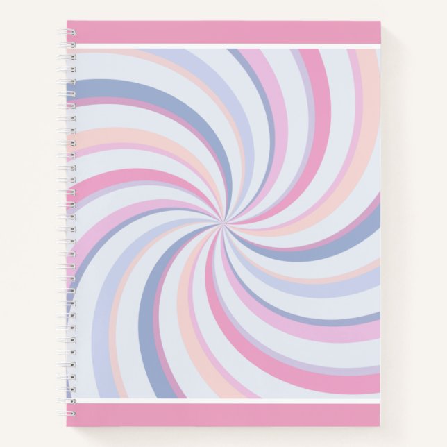 Swirls Pink Blue Peach Notebook (Front)