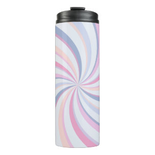 Swirls Pink Blue Peach Thermal Tumbler