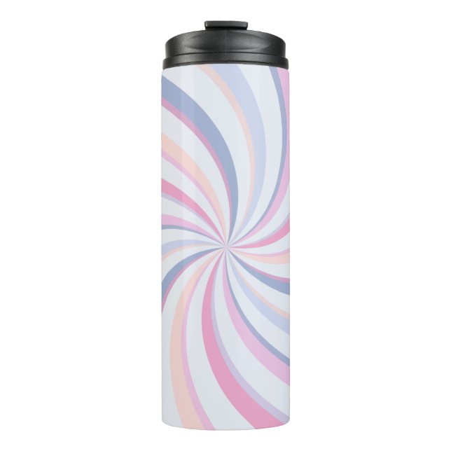 Swirls Pink Blue Peach Thermal Tumbler (Front)