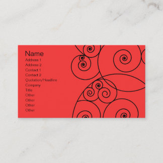 Swirls - Red Business Card