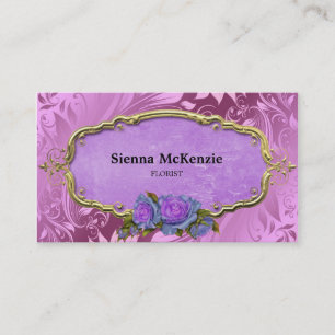 Swirls Roses Business Card