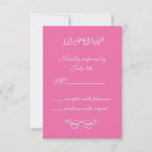 Swirls RSVP in Candy Pink Card
