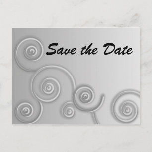Swirls Save the Date Announcement Postcard