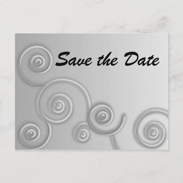 Swirls Save the Date Announcement Postcard (Front)