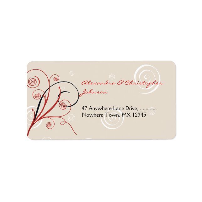 Swirls & Spirals Elegant Wedding Label (Front)