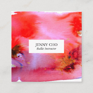 Swirls & splashes watercolor business card square