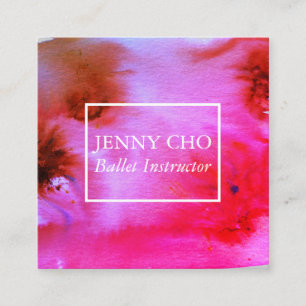 Swirls & splashes watercolor business card square