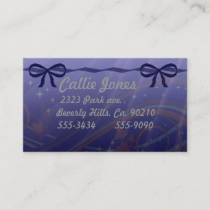 Swirls Stars and Blue Bows Business Card