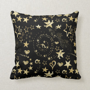 Swirls Stars Pattern  Cushion