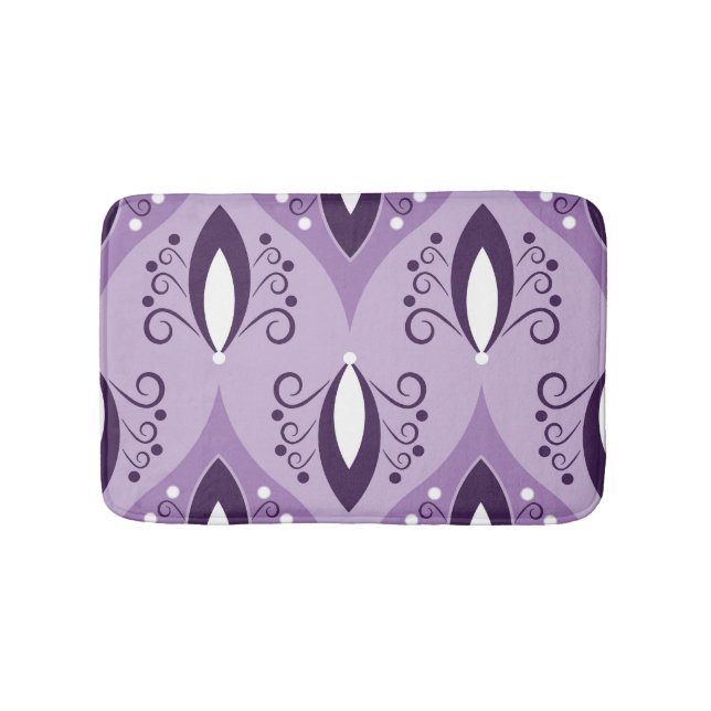 Swirls Vintage Geometric Seamless Art Bath Mat (Front)