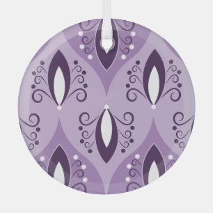 Swirls Vintage Geometric Seamless Art Glass Tree Decoration