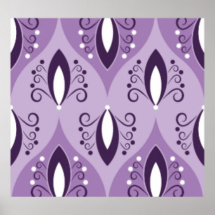Swirls Vintage Geometric Seamless Art Poster