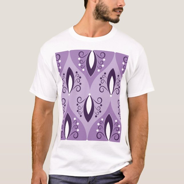 Swirls Vintage Geometric Seamless Art T-Shirt (Front)