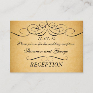 Swirls Vintage Wedding Reception Enclosure Card