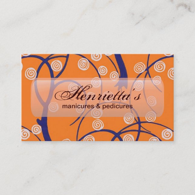 Swirls with Trees Retro Vintage Wallpaper Business Card (Front)