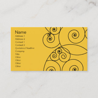 Swirls - Yellow Business Card