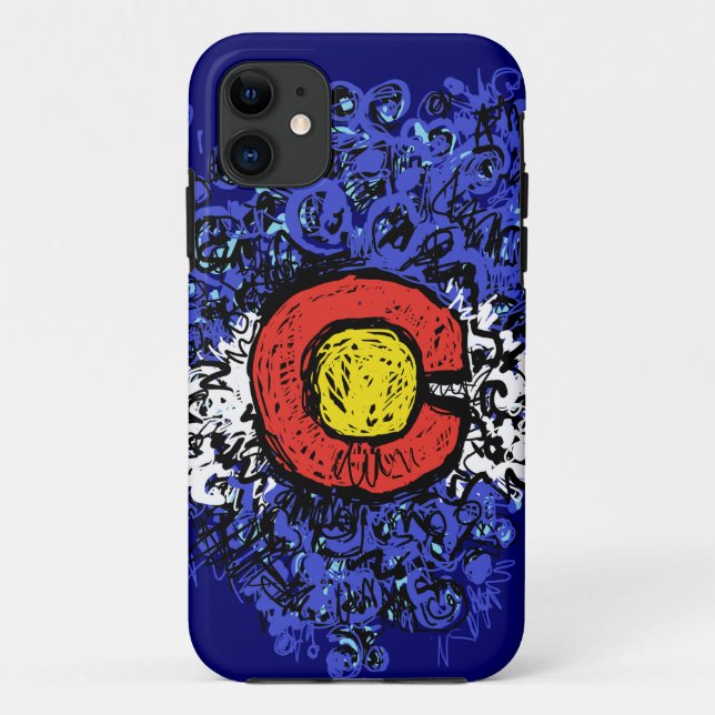 Swirly Abstract Colorado Flag Case-Mate iPhone Case (Back)