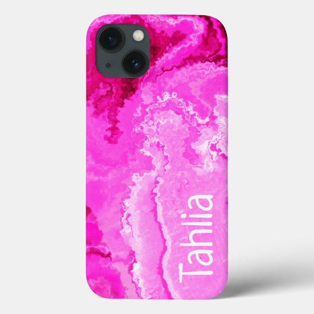 Swirly Abstract Liquid Art in Pink and White Case-Mate iPhone Case (Back)