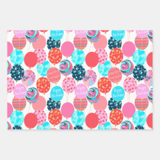 Swirly Balloons Wrapping Paper Sheet