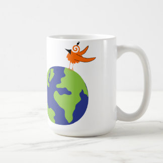 Swirly Bird Saves the World for Sustainable Earth Coffee Mug