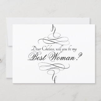 Swirly Black And White Artsy Best Woman Invitation