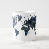 Swirly Blue Acrylic World Map