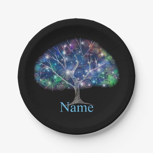 Swirly branch Tree Thunder_Cove Paper Plate (Front)