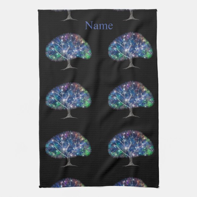 Swirly branch Tree Thunder_Cove  Tea Towel (Vertical)