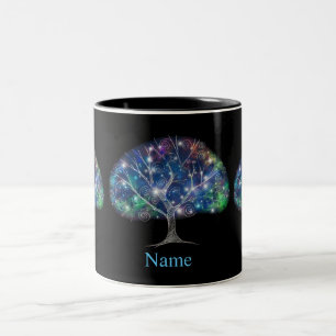 Swirly branch Tree Thunder_Cove Two-Tone Coffee Mug