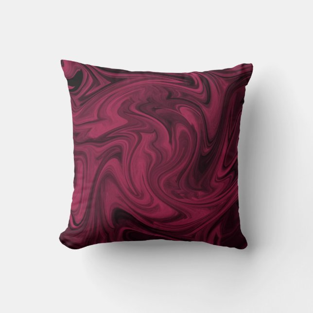 Swirly Burgundy Abstract Cushion (Front)