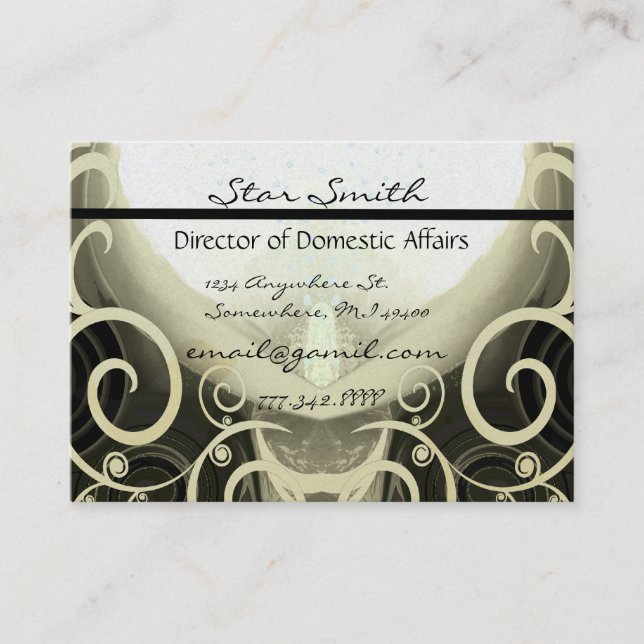 Swirly Cala Lilly Business Card (Front)
