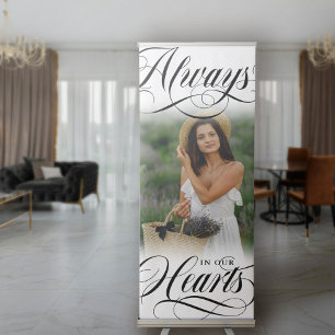 Swirly Calligraphy Always In Our Hearts Photo Retr Retractable Banner