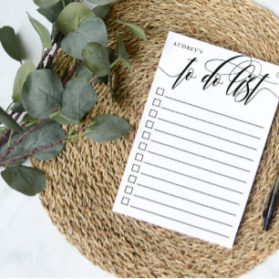 Swirly Calligraphy - Checkbox To Do List - Name Post-it Notes