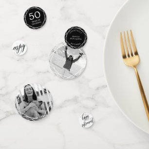 Swirly Calligraphy & Photos Retirement Party Confetti