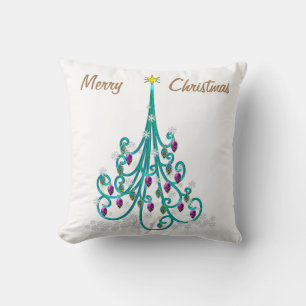 Swirly Christmas Tree 16" Cushion