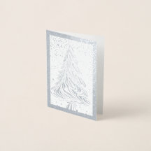 Swirly Christmas Tree Foil Card