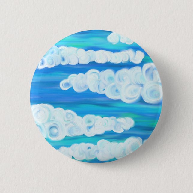 Swirly Clouds 6 Cm Round Badge (Front)