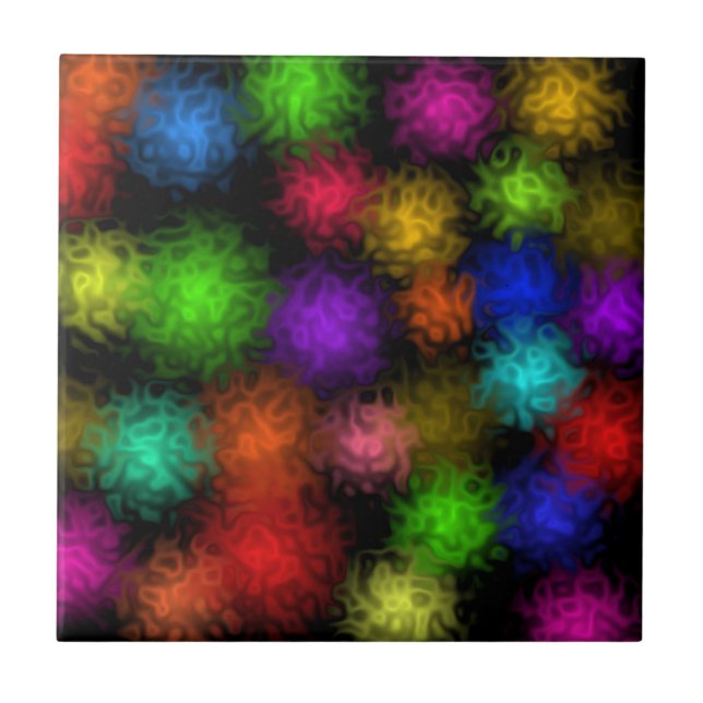 Swirly Colour Bubbles Tile (Front)
