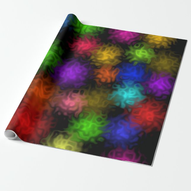 Swirly Colour Bubbles Wrapping Paper (Unrolled)